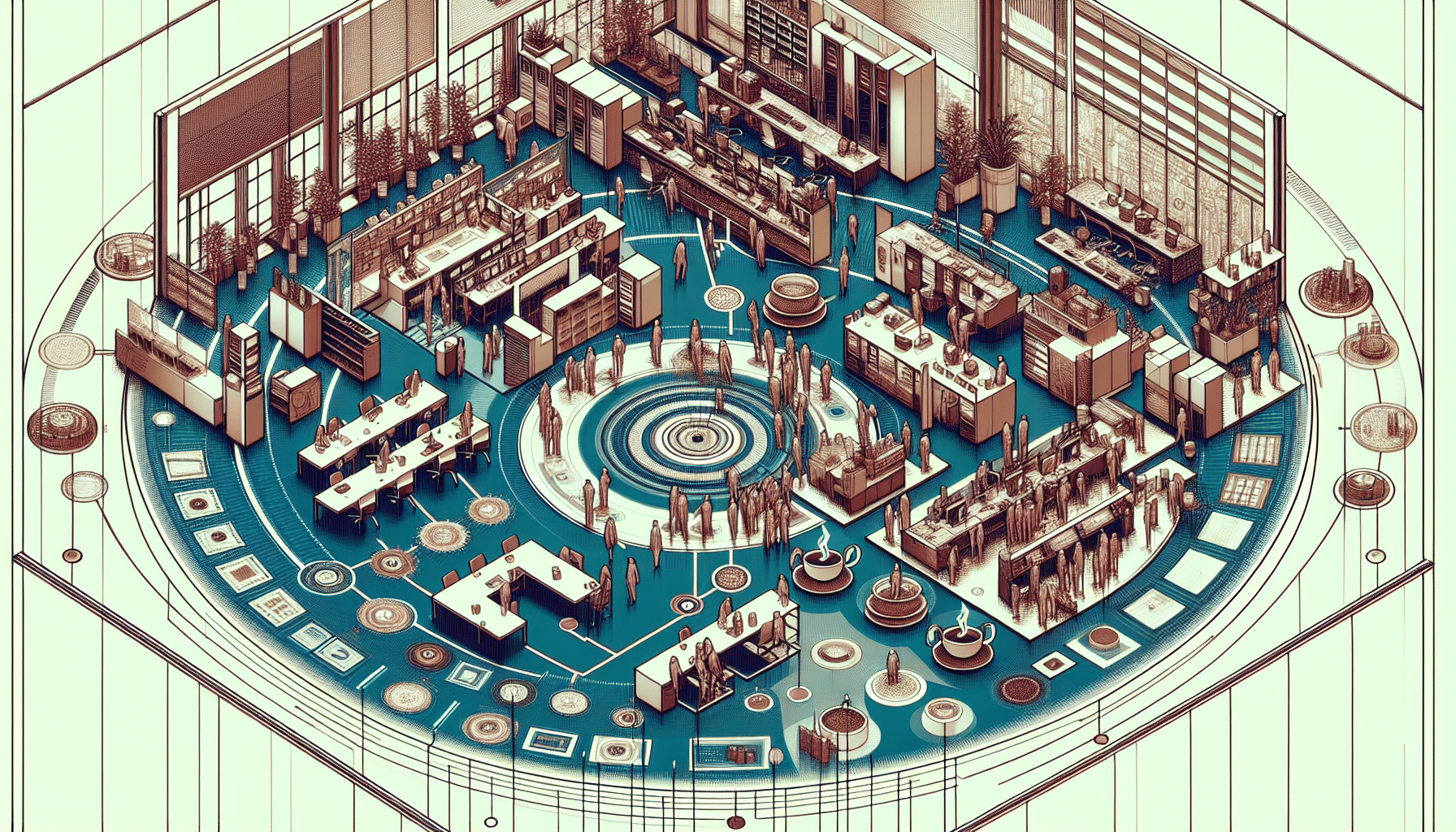 Organigrama de una empresa de café: Estructura interna